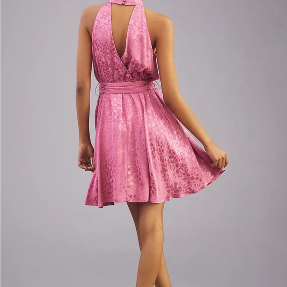 Anthropologie Jacquard Halter Neck Mini Dress - Picture 8 of 16